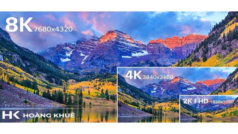 So sánh độ phân giải màn hình HD-2K-4K-8K