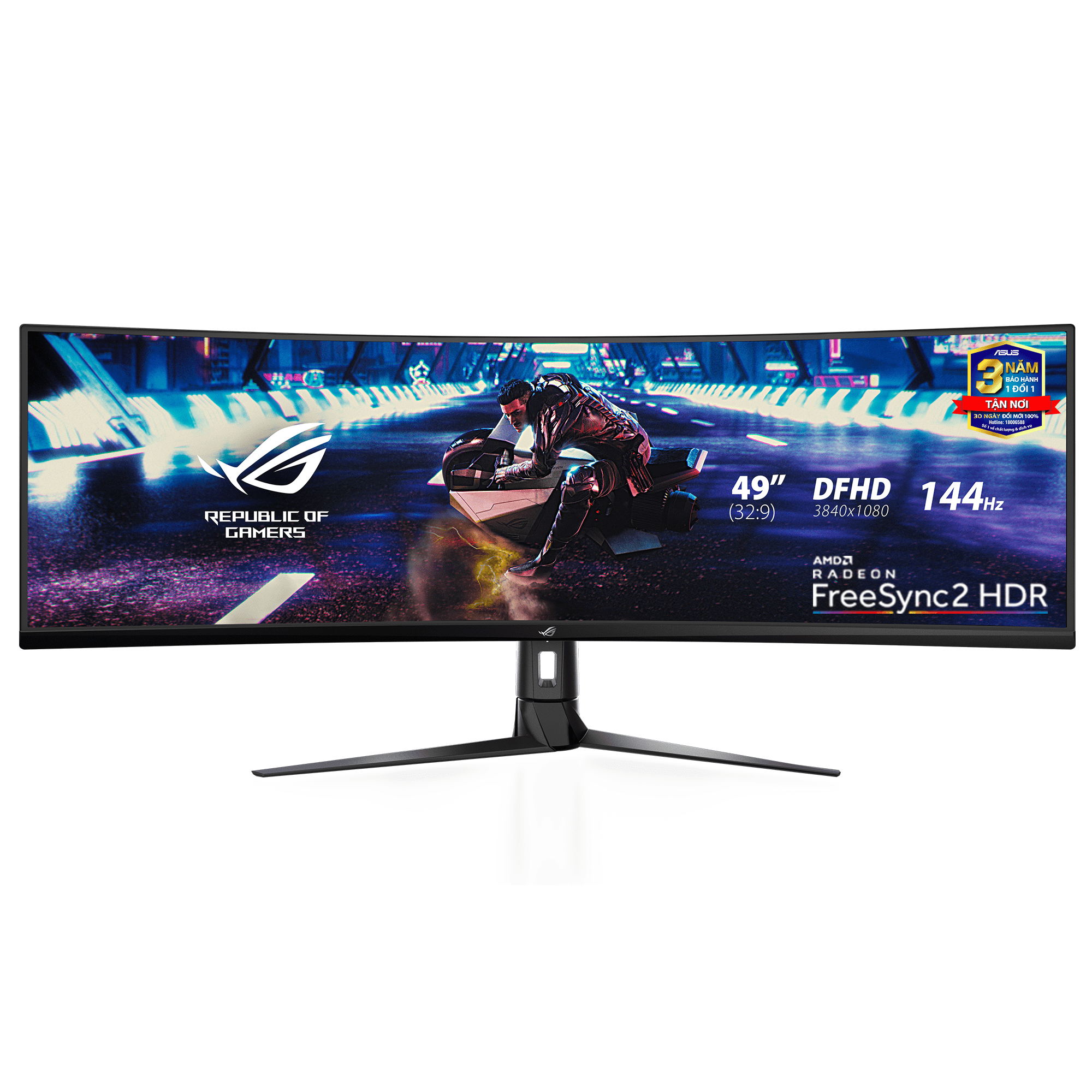 Màn Hình Gaming ASUS ROG Strix XG49VQ | 49 inch Super Ultra-Wide (5120 x 1440) | 144Hz | 4ms (GTG) | VA | 1800R | FreeSync™ Premium Pro | DisplayHDR™ 400